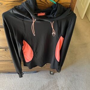 Lightweight hoodie, drawstring workout gear